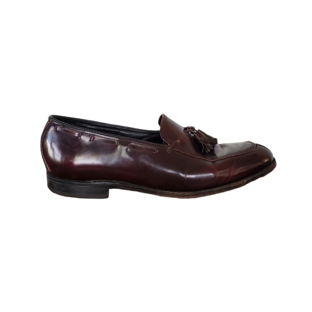 Florsheim Men's 8D Leather Tassel Wing Tip Almond Toe Dress Shoes - Picture 2 of 13